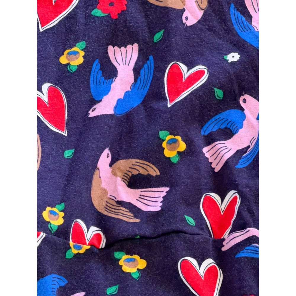 Boden Leandra Navy Blue Bird Dove Heart Print Long Sleeve Midi Dress Tie Waist 8 - Picture 6 of 13